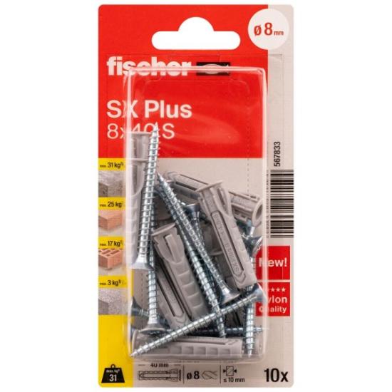 Prekės „FISCHER kaiščiai su varžtais SX Plus S, 8x40 mm, 10 vnt.“ paveikslėlis
