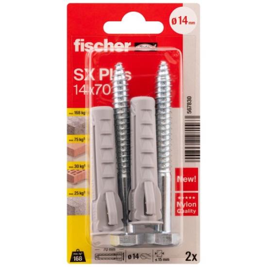 Prekės „FISCHER kaiščiai su varžtais SX Plus S, 14x70 mm, 2 vnt.“ paveikslėlis