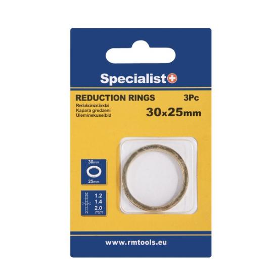 Prekės „SPECIALIST+ redukcinis žiedas, 30x25x1.2/1.4/2 mm, 3 vnt.“ paveikslėlis
