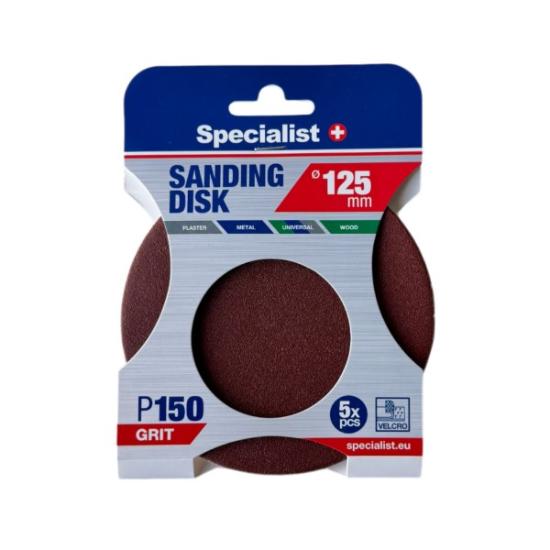 Prekės „SPECIALIST+ šlifavimo popierius P150, 125 mm, 5 vnt.“ paveikslėlis