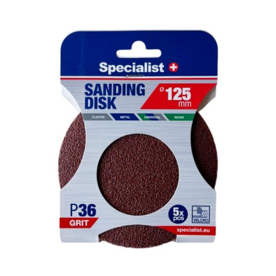 Prekės „SPECIALIST+ šlifavimo popierius P36, 125 mm, 5 vnt.“ paveikslėlis
