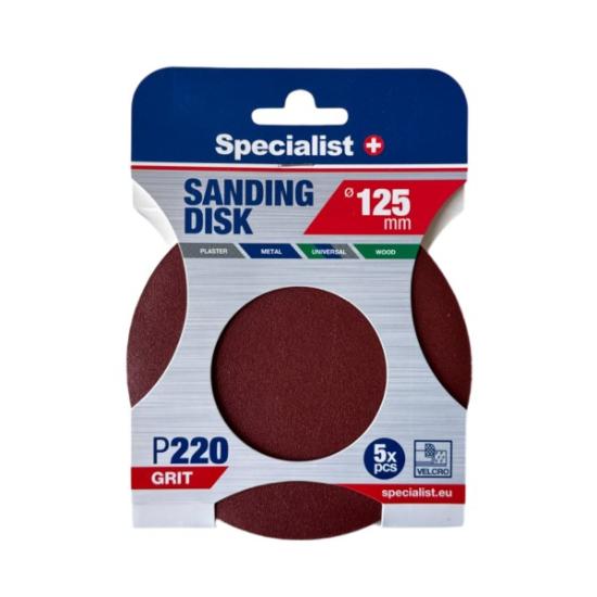 Prekės „SPECIALIST+ šlifavimo popierius P220, 125 mm, 5 vnt.“ paveikslėlis