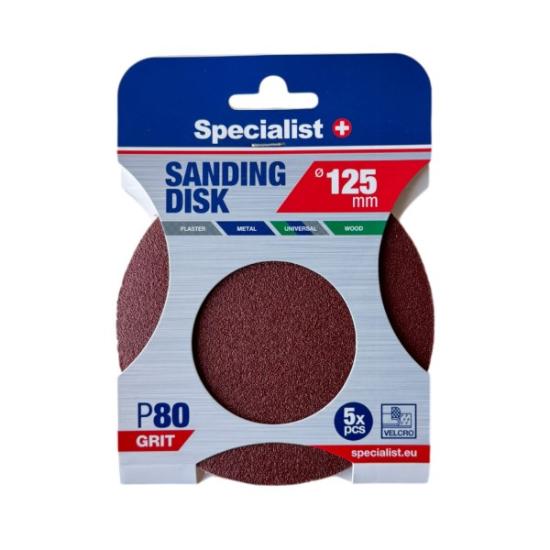 Prekės „SPECIALIST+ šlifavimo popierius P80, 125 mm, 5 vnt.“ paveikslėlis