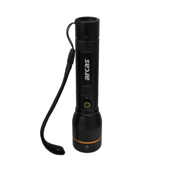 Prekės „Rankinis žibintuvėlis 10W, įkraunamas USB-C, juodas, ARCAS“ paveikslėlis