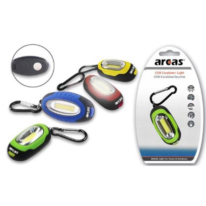 Prekės „Mini žibintuvėlis su karabinu, COB LED + 2xCR2032, ARCAS“ paveikslėlis