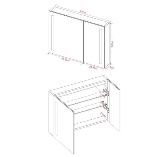 Prekės „Pakabinama spintelė AQUABATOS Cannes LMC0368 80x60“ paveikslėlis