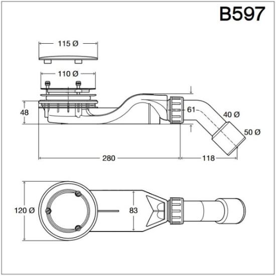 Prekės „Dušo sifonas BETTE B597-000“ paveikslėlis