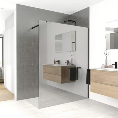 Prekės „Dušo sienelė BALMANI Walk-In 140 Black“ paveikslėlis