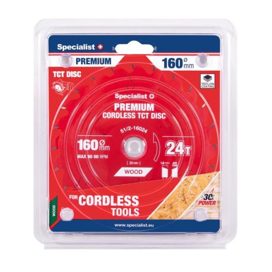 Prekės „Pjovimo diskas 160x24Tx20mm, Cordless PREMIUM, SPECIALIST+“ paveikslėlis
