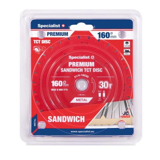 Prekės „Pjovimo diskas 160x30Tx20mm, Sandwich PREMIUM, SPECIALIST+“ paveikslėlis