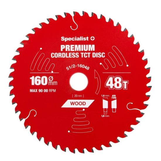 Prekės „Pjovimo diskas 160x48Tx20mm, Cordless PREMIUM, SPECIALIST+“ paveikslėlis