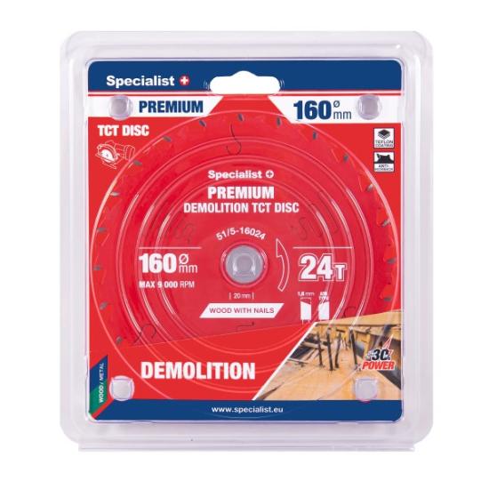 Prekės „Pjovimo diskas 160x24Tx20mm, Demolition PREMIUM, SPECIALIST+“ paveikslėlis
