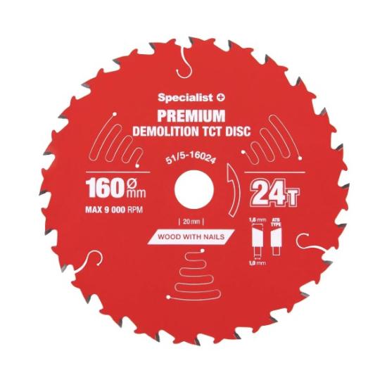 Prekės „Pjovimo diskas 160x24Tx20mm, Demolition PREMIUM, SPECIALIST+“ paveikslėlis