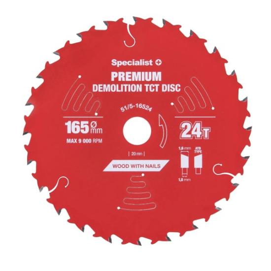 Prekės „Pjovimo diskas 165x24Tx20mm, Demolition PREMIUM, SPECIALIST+“ paveikslėlis