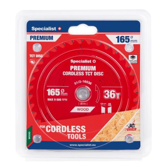 Prekės „Pjovimo diskas 165x36Tx20mm, Cordless PREMIUM, SPECIALIST+“ paveikslėlis