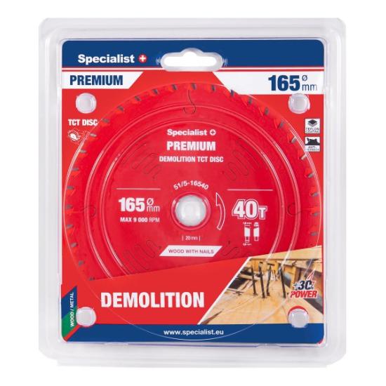 Prekės „Pjovimo diskas 165x40Tx20mm, Demolition PREMIUM, SPECIALIST+“ paveikslėlis