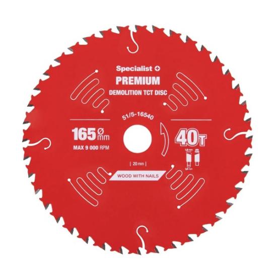 Prekės „Pjovimo diskas 165x40Tx20mm, Demolition PREMIUM, SPECIALIST+“ paveikslėlis