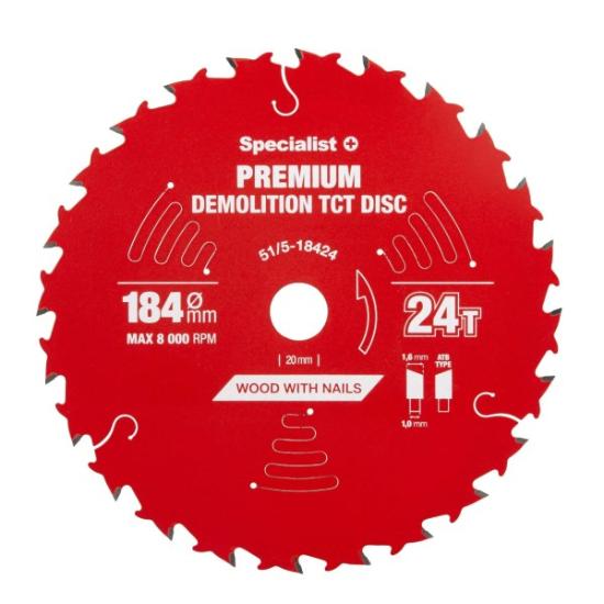 Prekės „Pjovimo diskas 184x24Tx20/16mm, Demolition PREMIUM, SPECIALIST+“ paveikslėlis