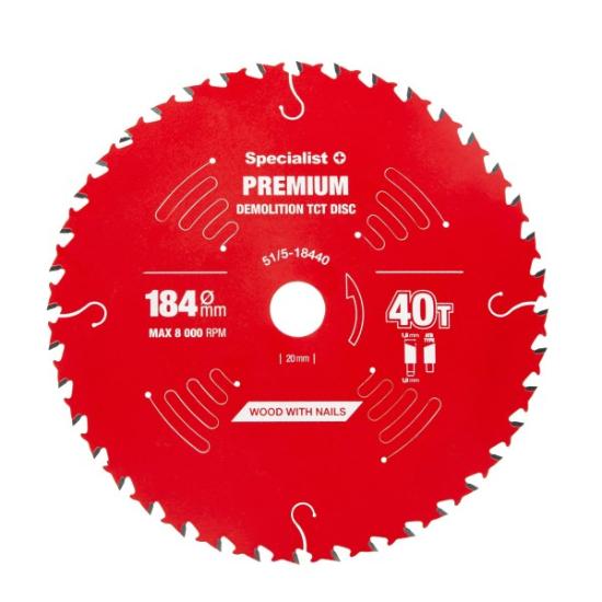 Prekės „Pjovimo diskas 184x40Tx20/16mm, Demolition PREMIUM, SPECIALIST+“ paveikslėlis