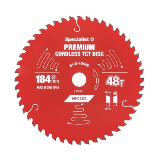 Prekės „Pjovimo diskas 184x48Tx20/16mm, Cordless PREMIUM, SPECIALIST+“ paveikslėlis