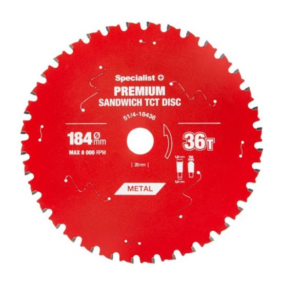 Prekės „Pjovimo diskas 184x36Tx20/16mm, Sandwich PREMIUM, SPECIALIST+“ paveikslėlis