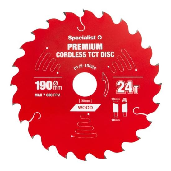 Prekės „Pjovimo diskas 190x24Tx30mm, Cordless PREMIUM, SPECIALIST+“ paveikslėlis
