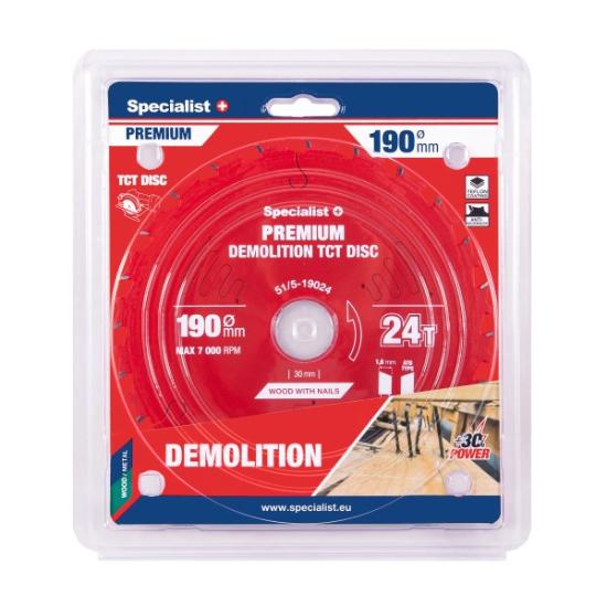 Prekės „Pjovimo diskas 190x24Tx30mm, Demolition PREMIUM, SPECIALIST+“ paveikslėlis