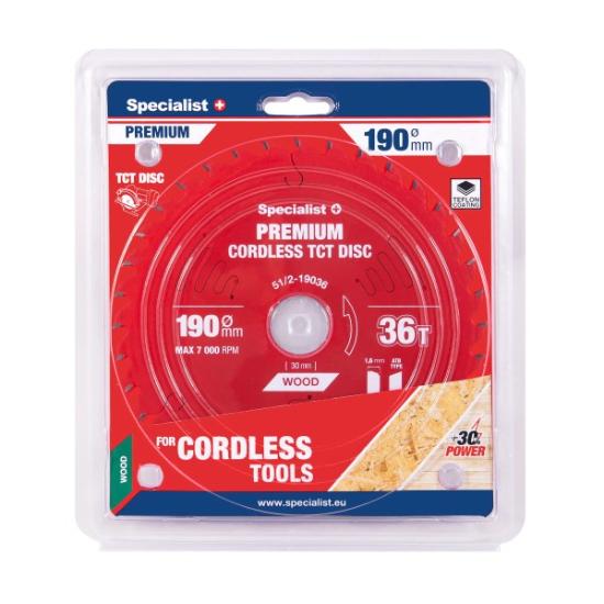 Prekės „Pjovimo diskas 190x36Tx30mm, Cordless PREMIUM SPECIALIST+“ paveikslėlis