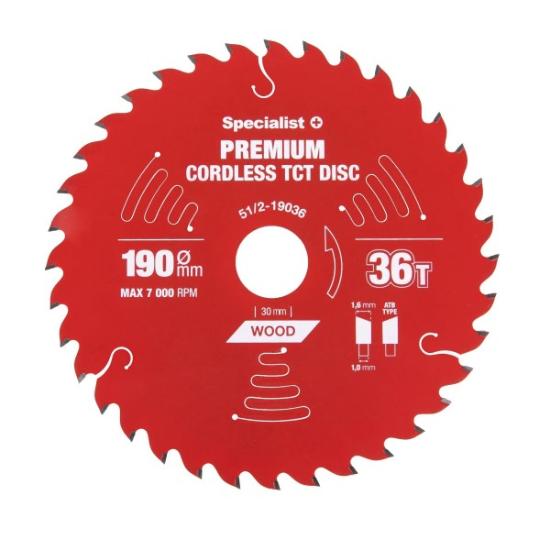 Prekės „Pjovimo diskas 190x36Tx30mm, Cordless PREMIUM SPECIALIST+“ paveikslėlis