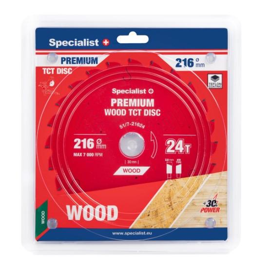 Prekės „Pjovimo diskas 216x24Tx30mm, Wood PREMIUM, SPECIALIST+“ paveikslėlis