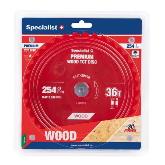 Prekės „Pjovimo diskas 254x36Tx30mm, Wood PREMIUM, SPECIALIST+“ paveikslėlis