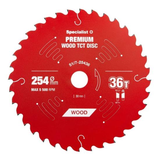 Prekės „Pjovimo diskas 254x36Tx30mm, Wood PREMIUM, SPECIALIST+“ paveikslėlis