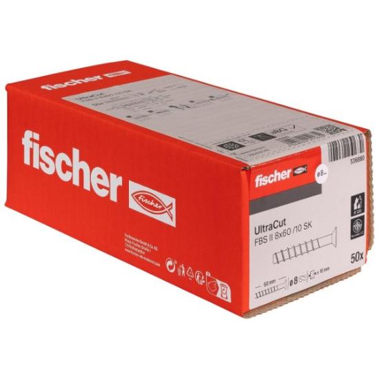 Prekės „Betonsraigtis kūgine galva UltraCut FBS II 8x60 SK, Fischer 50 vnt.“ paveikslėlis