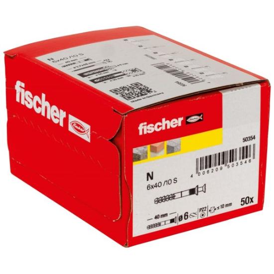 Prekės „Kalamas kaištis N S 6x40/15 mm, Fischer 50 vnt.“ paveikslėlis