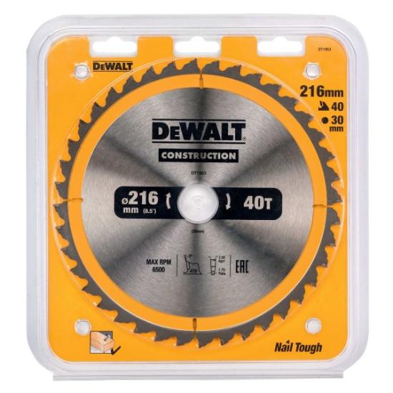 Prekės „Medžio pjovimo diskas 216x30x40T, DeWALT“ paveikslėlis