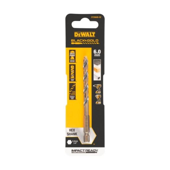 Prekės „Grąžtas metalui HEX 1/4, 6,0 mm, DeWALT“ paveikslėlis