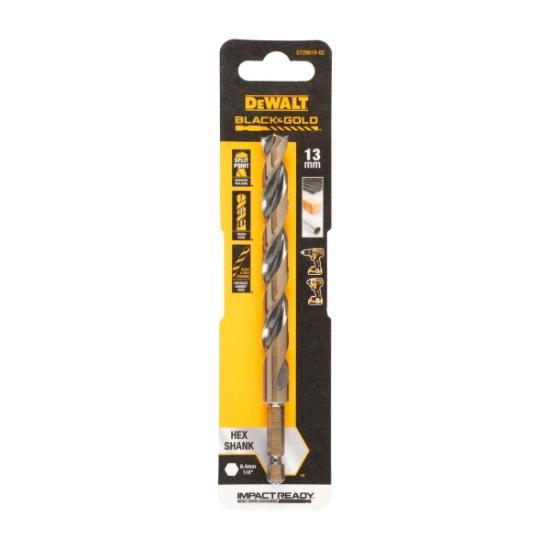 Prekės „Grąžtas metalui HEX 1/4, 13,0 mm, DeWALT“ paveikslėlis