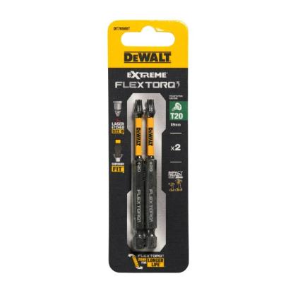Prekės „Sukimo antgaliukai FLEXTORQ T20 89 mm, DeWALT, 2 vnt.“ paveikslėlis