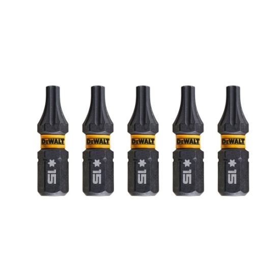 Prekės „Sukimo antgaliukai FLEXTORQ T15 25 mm, DeWALT, 5 vnt.“ paveikslėlis