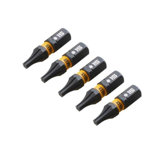 Prekės „Sukimo antgaliukai FLEXTORQ T15 25 mm, DeWALT, 5 vnt.“ paveikslėlis