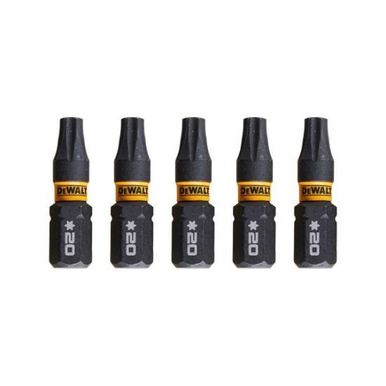 Prekės „Sukimo antgaliukai FLEXTORQ T20 25 mm, DeWALT, 5 vnt.“ paveikslėlis