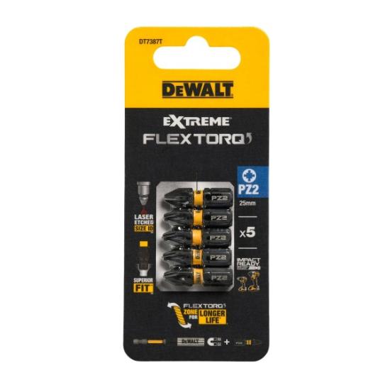 Prekės „Sukimo antgaliukai FLEXTORQ PZ2, 25 mm, DeWALT, 5 vnt.“ paveikslėlis