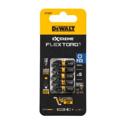 Prekės „Sukimo antgaliukai FLEXTORQ PZ2, 25 mm, DeWALT, 5 vnt.“ paveikslėlis