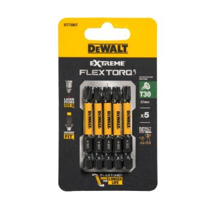 Prekės „Sukimo antgaliukai FLEXTORQ T30 57 mm, DeWALT, 5 vnt.“ paveikslėlis