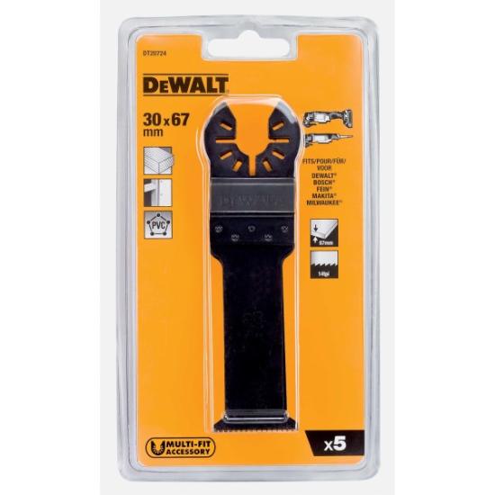 Prekės „Daugiafunkcinio įrankio geležtės 30x67 mm, DeWALT, 5 vnt.“ paveikslėlis