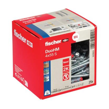 Prekės „Tuščiavidurių konstrukcijų kaištis DuoHM 4x55 S PH TX, Fischer, 25 vnt.“ paveikslėlis