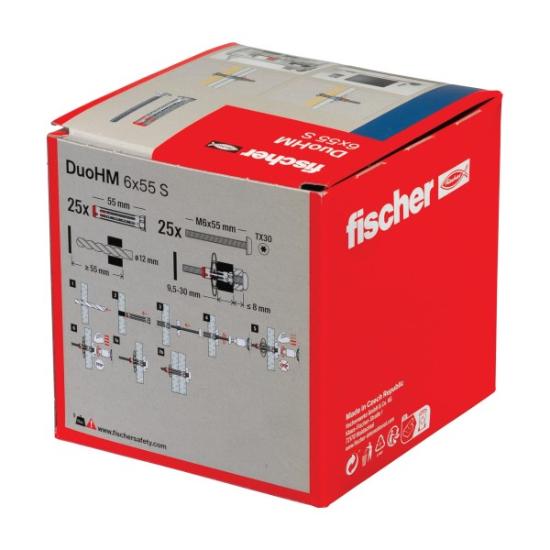 Prekės „Tuščiavidurių konstrukcijų kaištis DuoHM 6x55 S PH TX, Fischer, 25 vnt.“ paveikslėlis