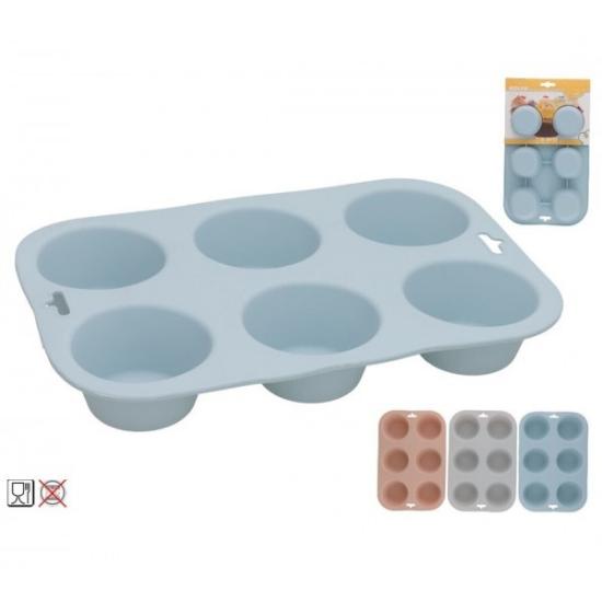Prekės „Kepimo forma silikon. 6vnt keksiukams 25*17*3cm“ paveikslėlis