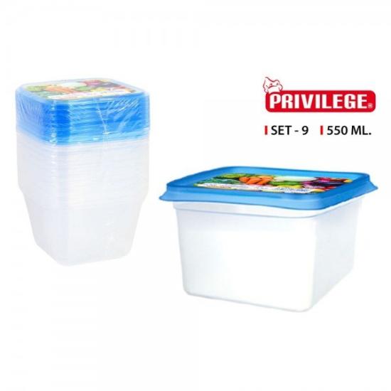 Prekės „Dėžutės maistui plast. 550ml 9vnt Privilege 3050“ paveikslėlis