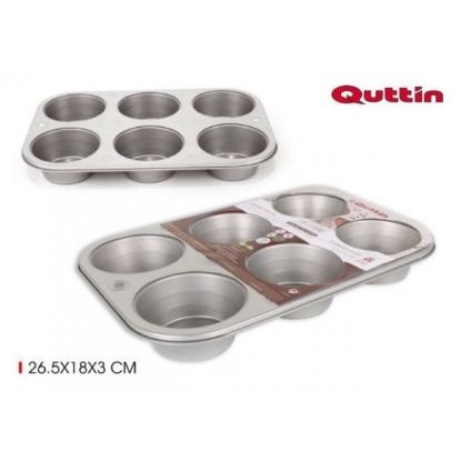 Prekės „Kepimo forma keksiukams 6vnt 26*18*3cm/0.3cm“ paveikslėlis